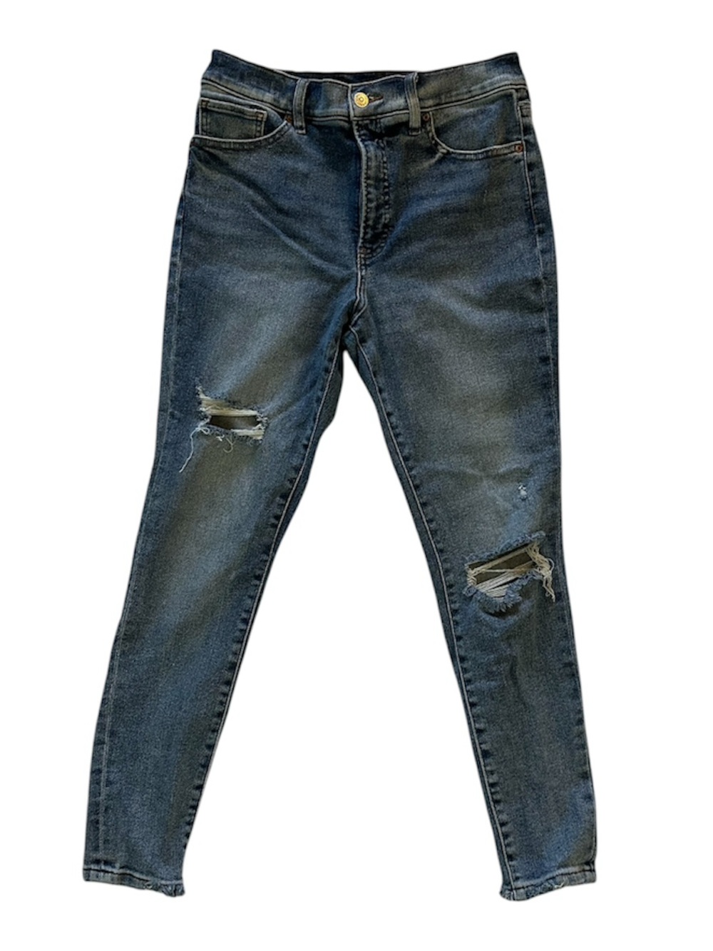 Express Skinny High-rise Distressed Blue Jeans